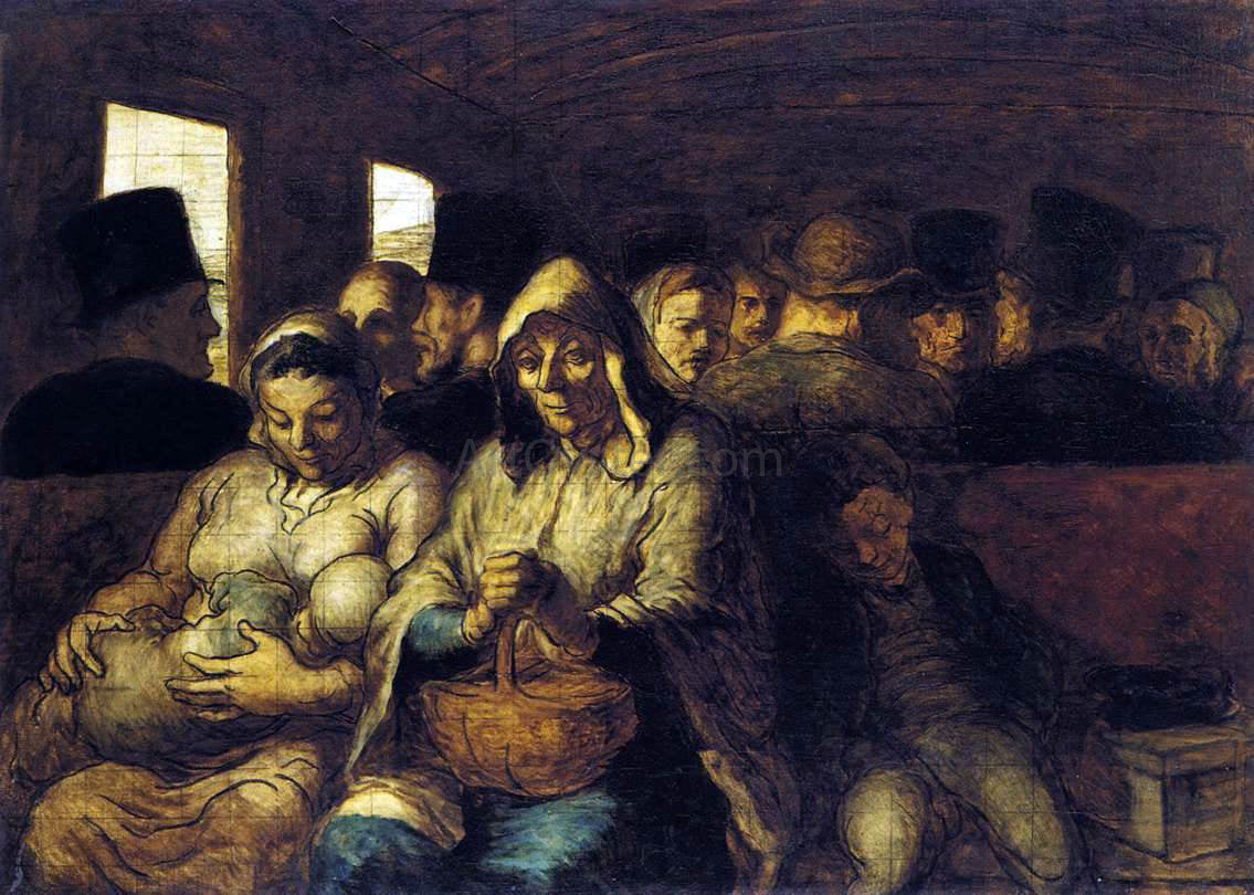 Honore Daumier The Third-class Carriage - Hand Painted Oil Painting