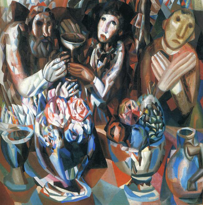 Pavel Filonov The Three at the Table - Hand Painted Oil Painting