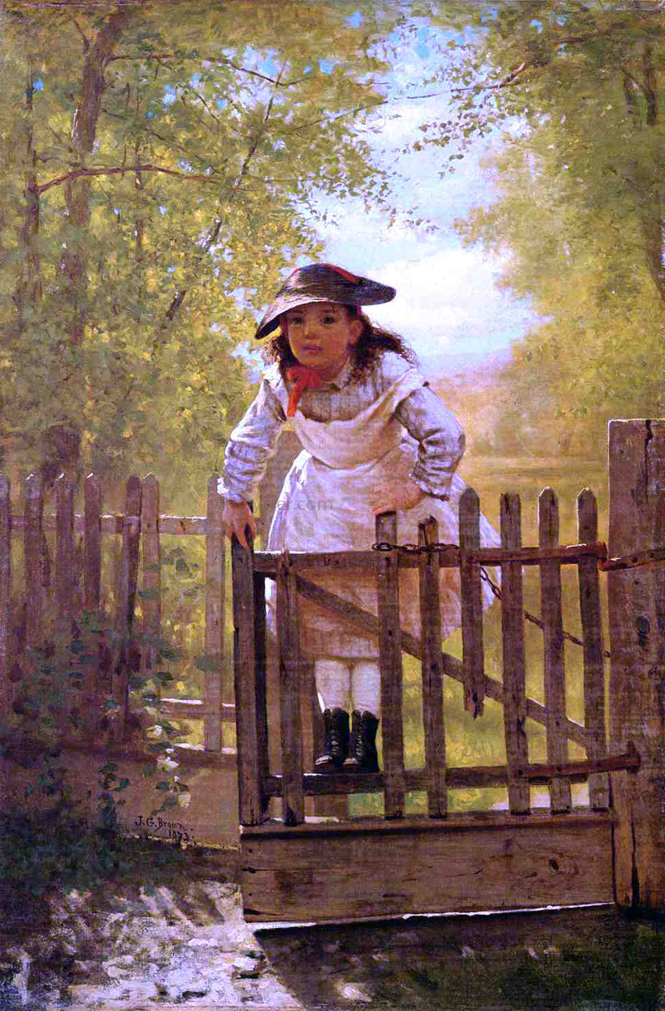 John George Brown A Tomboy - Hand Painted Oil Painting