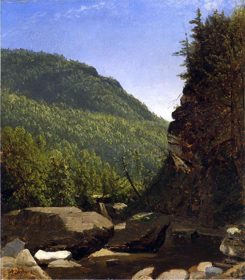Sanford Robinson Gifford The Top of Kauterskill Falls - Hand Painted Oil Painting