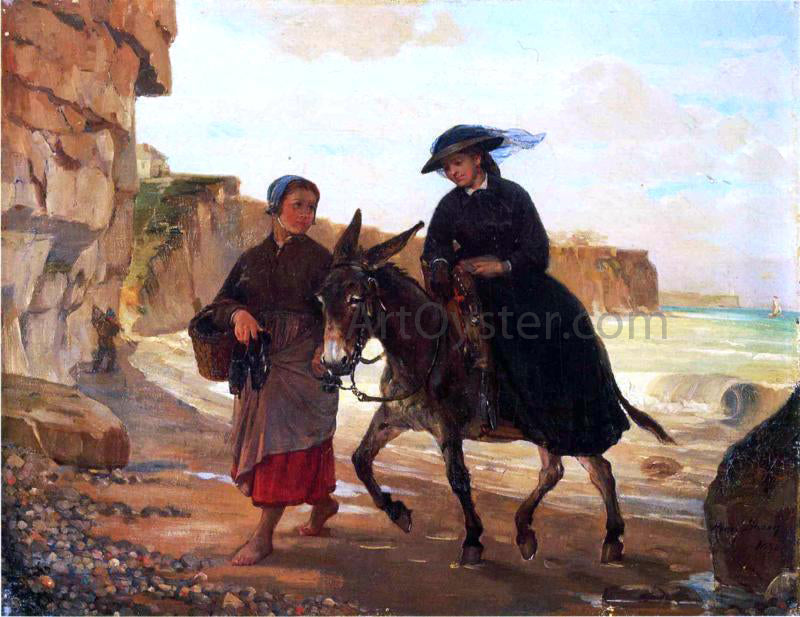 Henry Bacon The Tourist and the Fisherwoman - Hand Painted Oil Painting