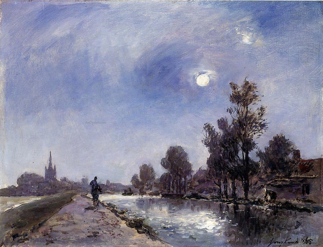 Johan Barthold Jongkind The Towpath - Hand Painted Oil Painting