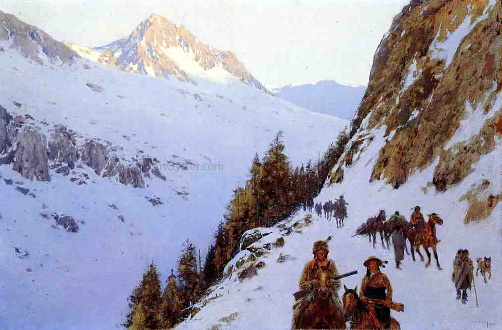 Henry F Farney The Trail Over the Pass - Hand Painted Oil Painting