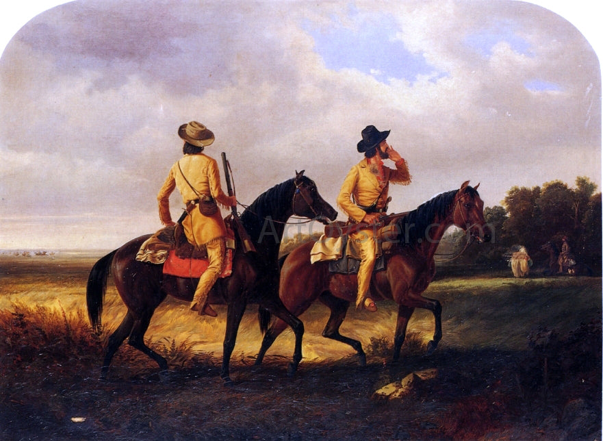 Louis Maurer The Trappers - Hand Painted Oil Painting
