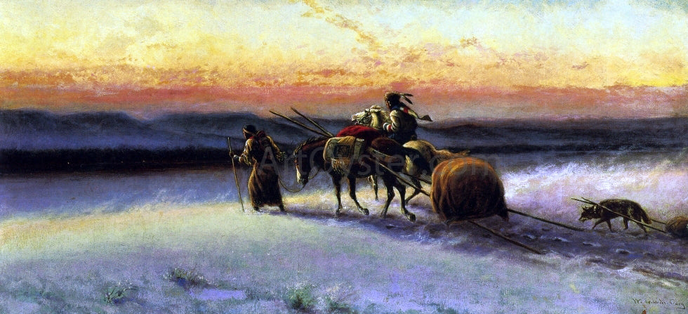 William De la Montagne Cary The Travois - Hand Painted Oil Painting