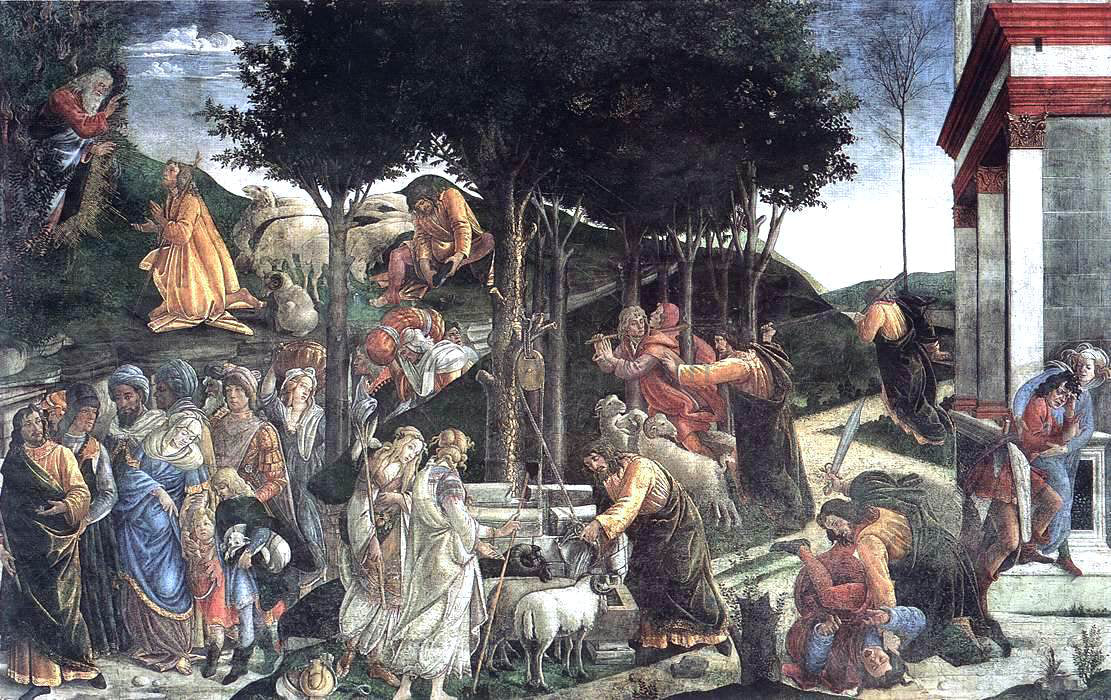  Sandro Botticelli The Trials and Calling of Moses (Cappella Sistina, Vatican) - Hand Painted Oil Painting