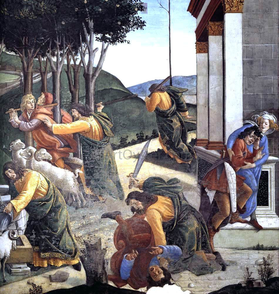 Sandro Botticelli The Trials and Calling of Moses (detail 7) (Cappella Sistina, Vatican) - Hand Painted Oil Painting