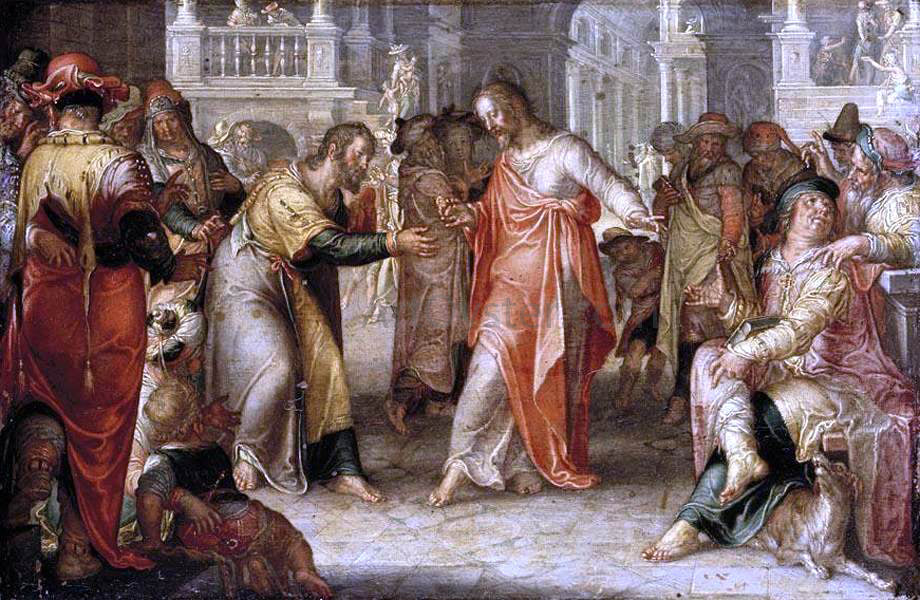 Joachim Wtewael The Tribute Money - Hand Painted Oil Painting
