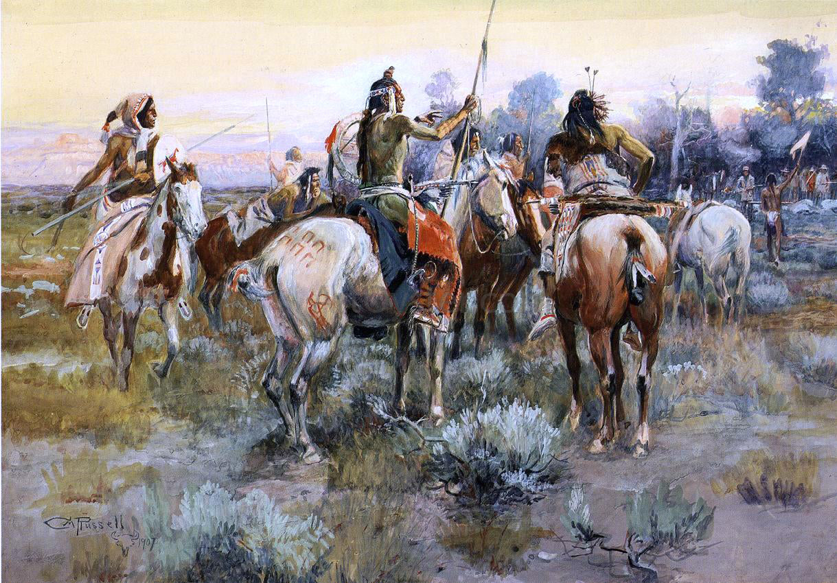 Charles Marion Russell A Truce - Hand Painted Oil Painting