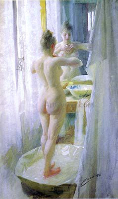 Anders Zorn A Tub - Hand Painted Oil Painting