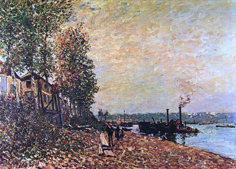 Alfred Sisley The Tugboat - Hand Painted Oil Painting