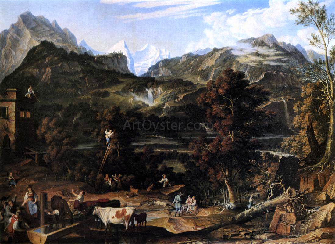  Joseph Anton Koch The Upland near Bern - Hand Painted Oil Painting