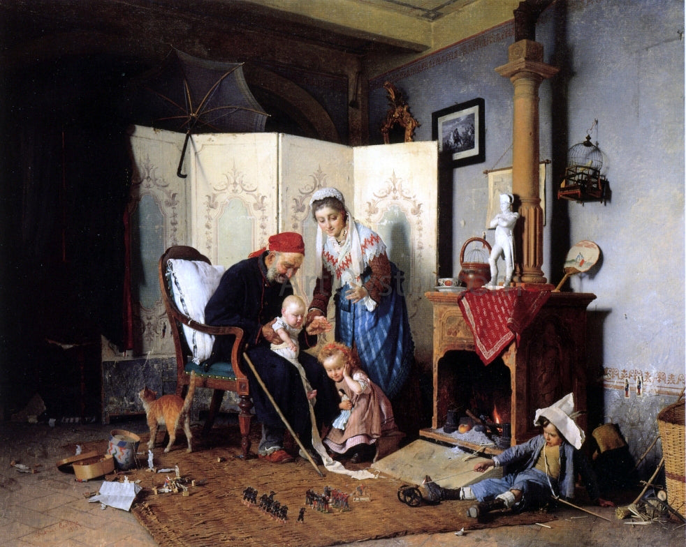 Gaetano Chierici The Veteran - Hand Painted Oil Painting