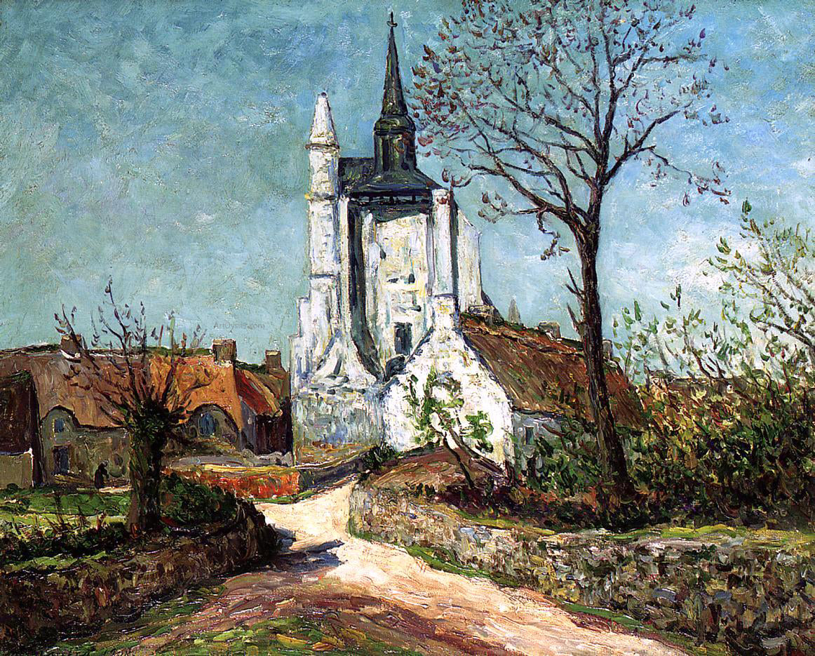 Maxime Maufra The Village and Chapel of Sainte-Avoye (also known as Morbihan) - Hand Painted Oil Painting