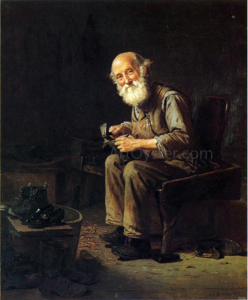 John George Brown The Village Cobbler - Hand Painted Oil Painting