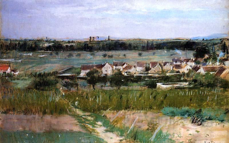  Berthe Morisot The Village of Maurecourt - Hand Painted Oil Painting