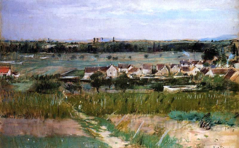 Berthe Morisot The Village of Maurecourt - Hand Painted Oil Painting