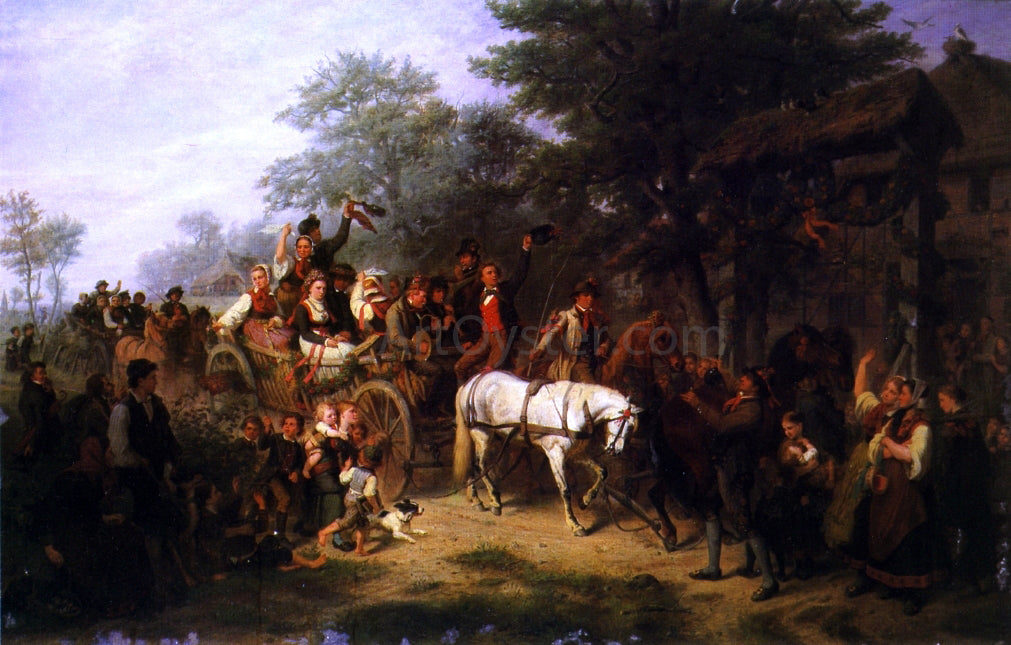 William Hahn The Village Wedding - Hand Painted Oil Painting