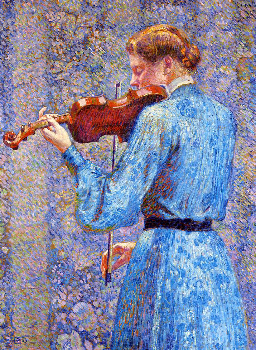 Theo Van Rysselberghe The Violinist - Hand Painted Oil Painting