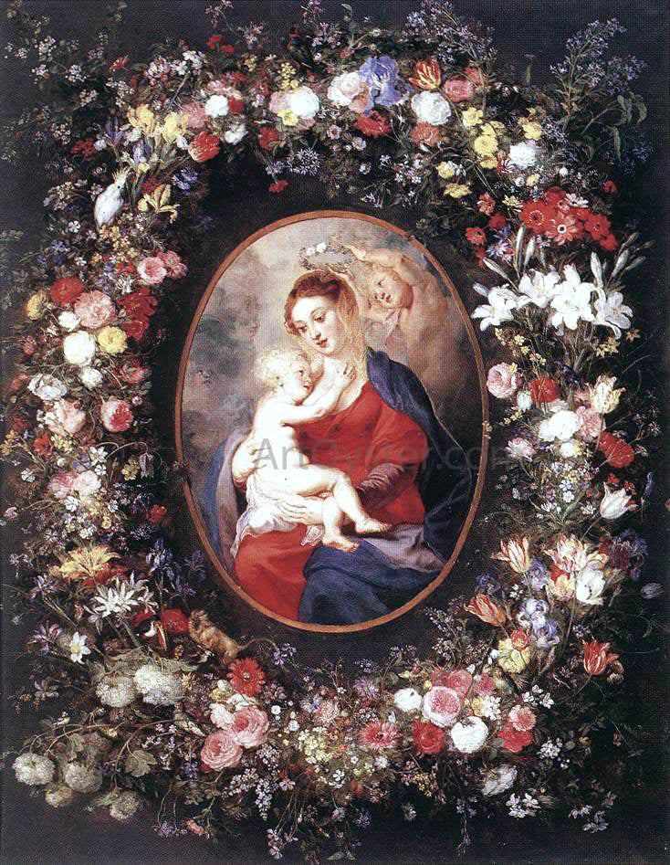 Peter Paul Rubens The Virgin and Child in a Garland of Flower - Hand Painted Oil Painting