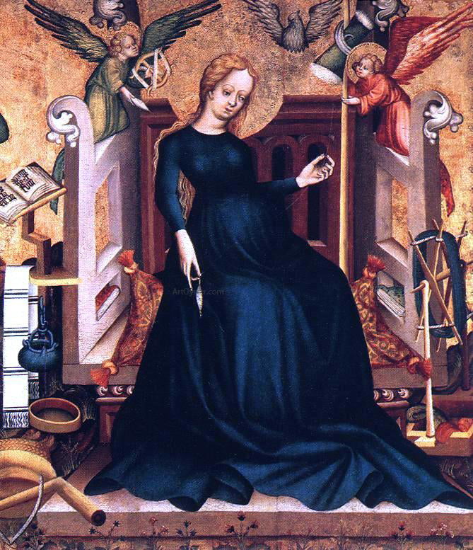 Unknown Hungarian Painters The Virgin at the Spinning-wheel - Hand Painted Oil Painting