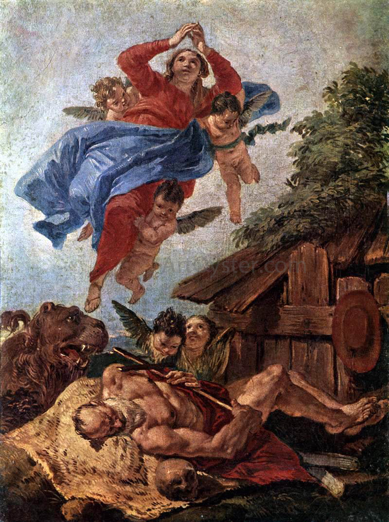 Francesco Fontebasso The Virgin Mary Appears to St Jerome - Hand Painted Oil Painting