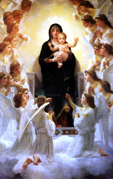 William Adolphe Bouguereau The Virgin With Angels - Hand Painted Oil Painting