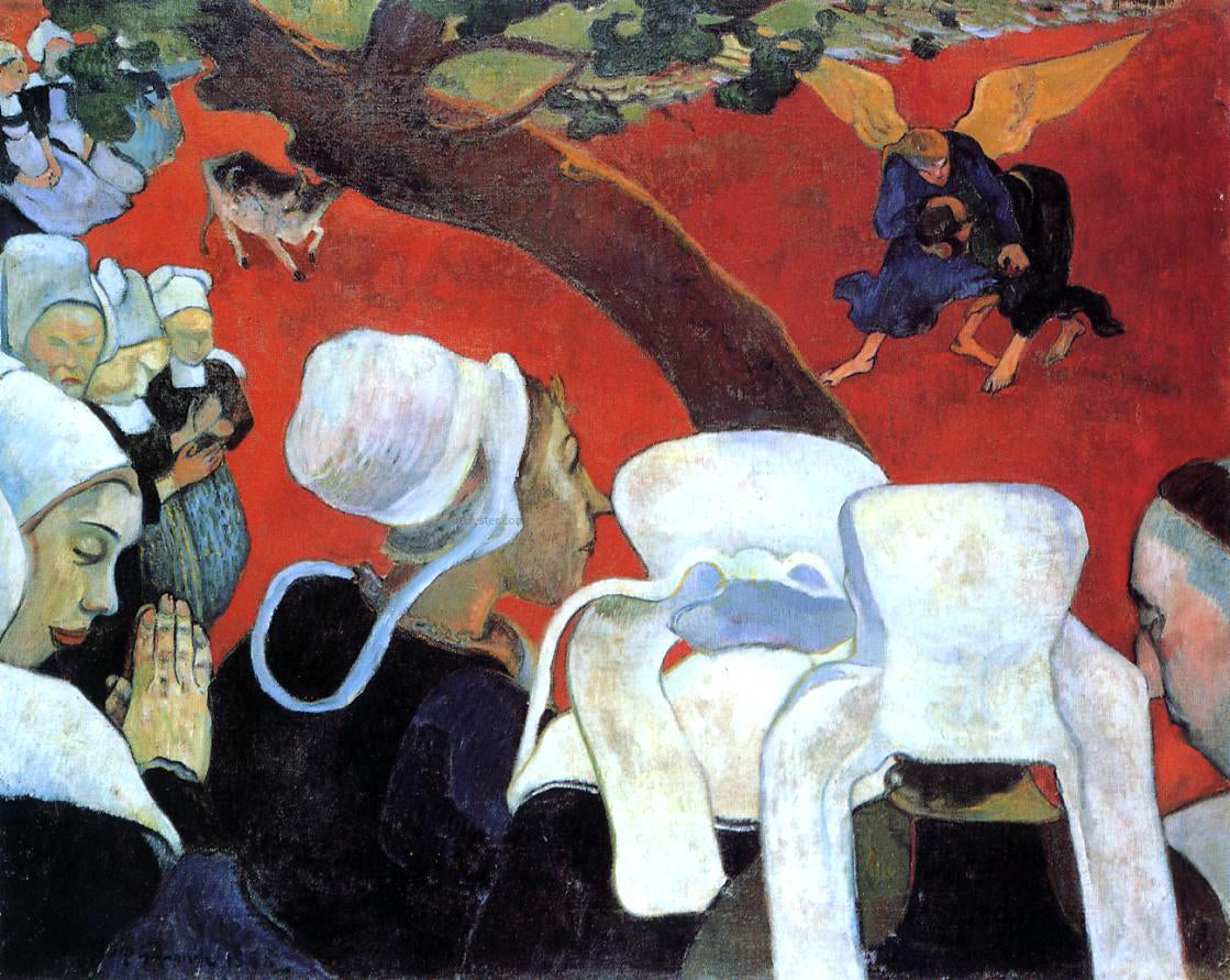 Paul Gauguin The Vision After the Sermon (also known as Jacob Wrestling the Angel) - Hand Painted Oil Painting