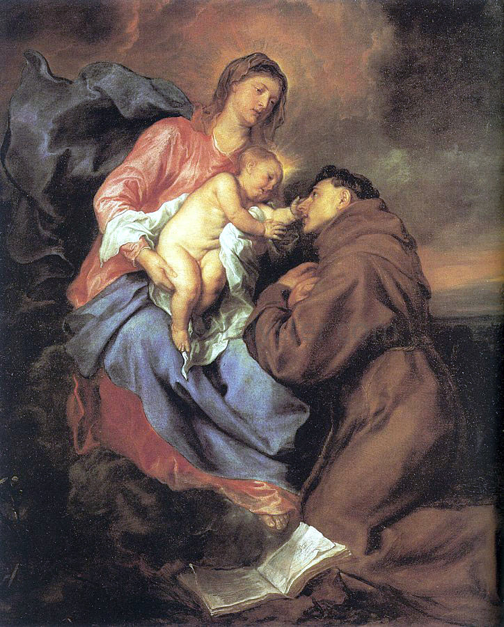 Sir Antony Van Dyck The Vision of St Anthony - Hand Painted Oil Painting