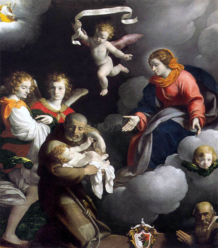 Carlo Ceresa The Vision of St Felix of Cantalice - Hand Painted Oil Painting