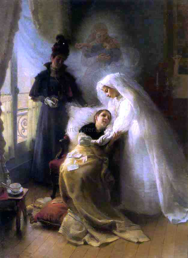 Julius LeBlanc Stewart The Visit - Hand Painted Oil Painting