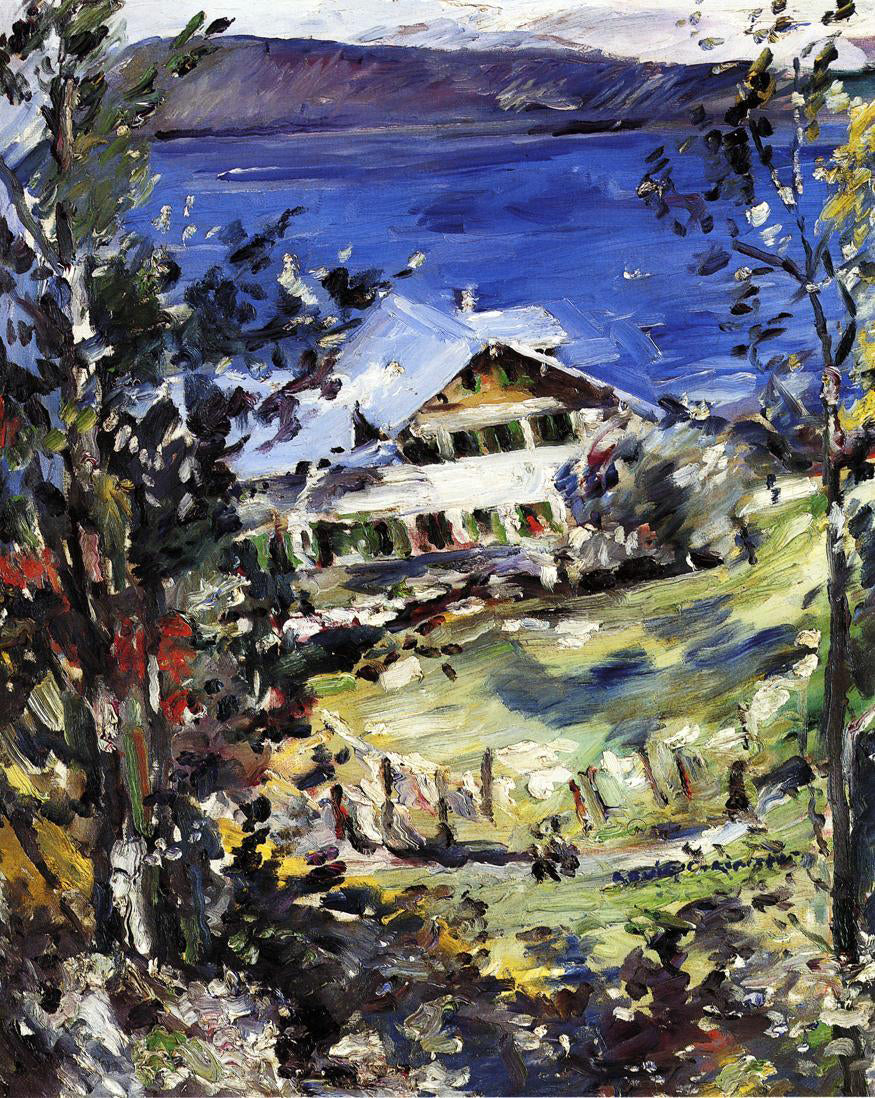 Lovis Corinth The Walchensee, Country House with Washing on the Line - Hand Painted Oil Painting