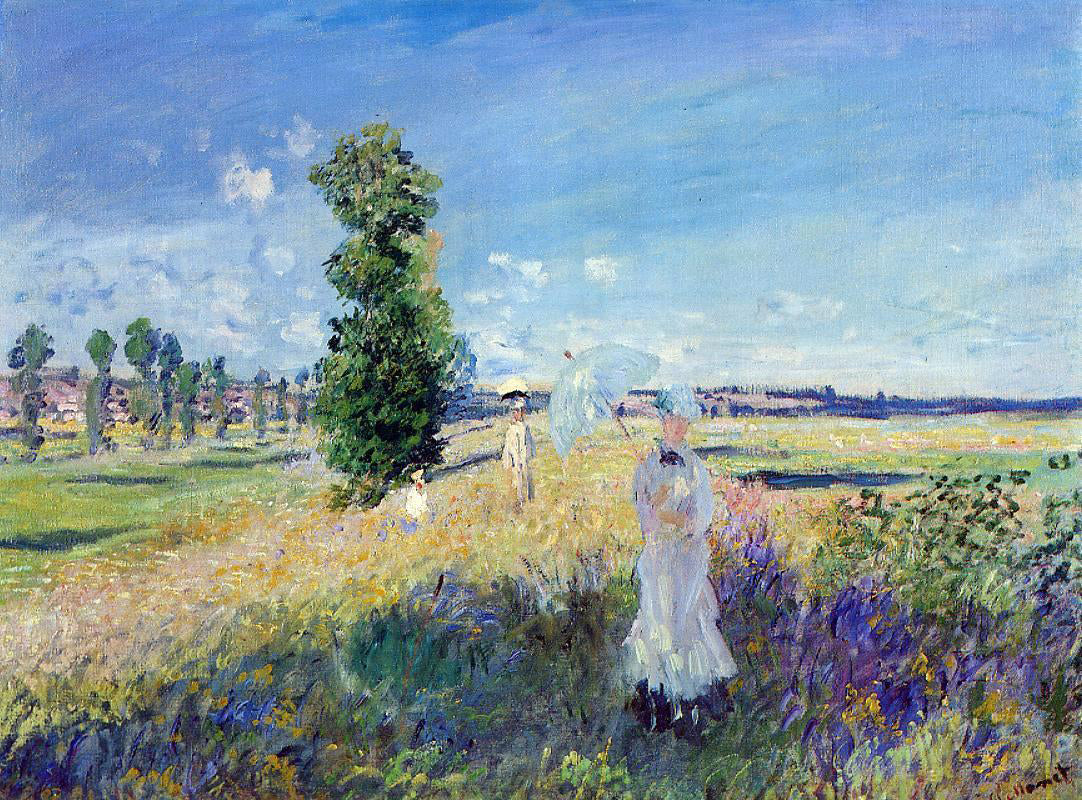  Claude Oscar Monet The Walk, Argenteuil - Hand Painted Oil Painting