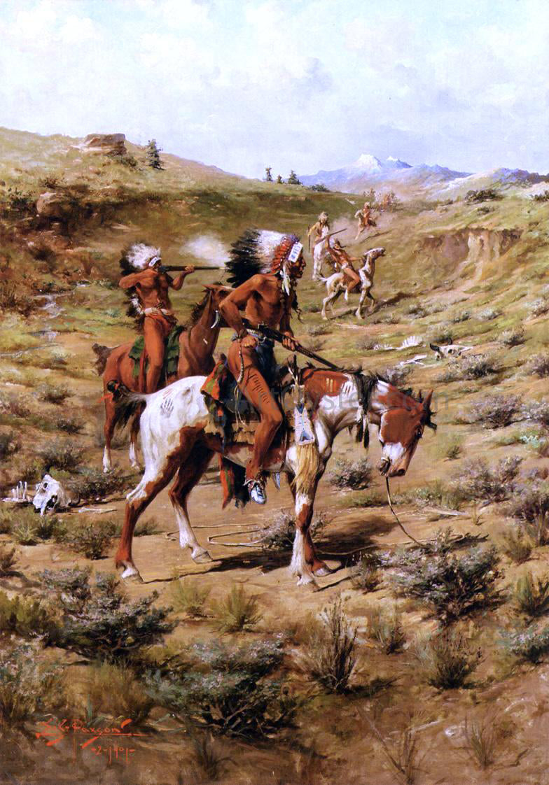 Frank Tenney Johnson The War Party - Hand Painted Oil Painting