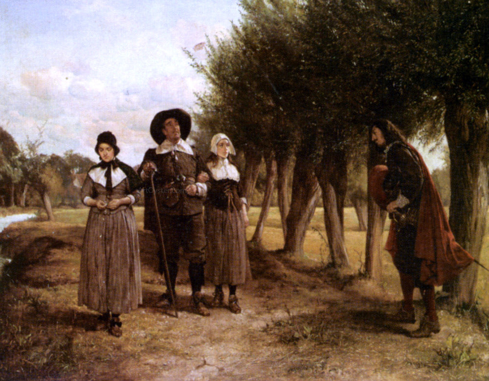 Edgar Bundy The Wary Father - Hand Painted Oil Painting
