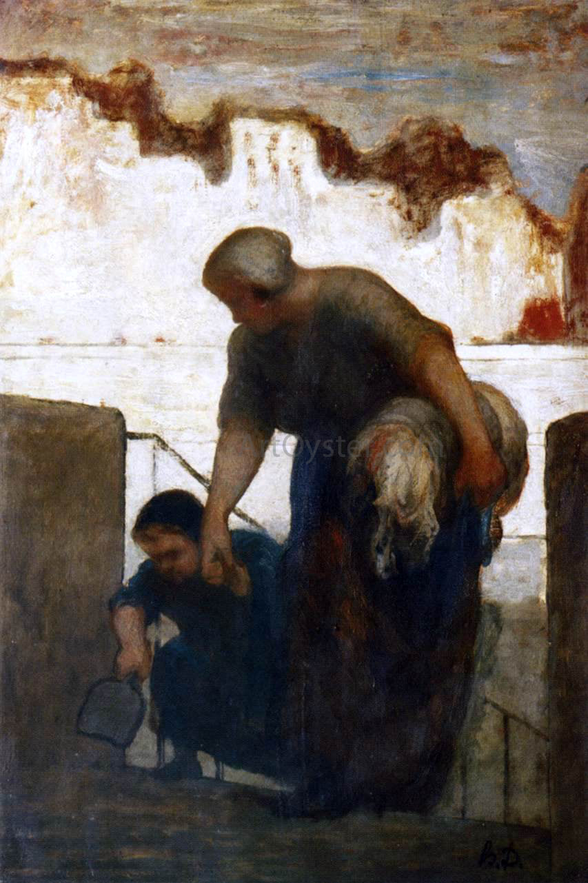 Honore Daumier The Washerwoman - Hand Painted Oil Painting