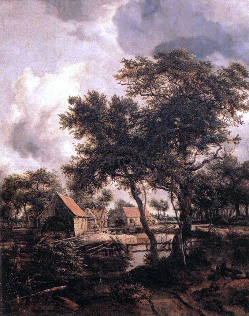 Meindert Hobbema The Water Mill - Hand Painted Oil Painting