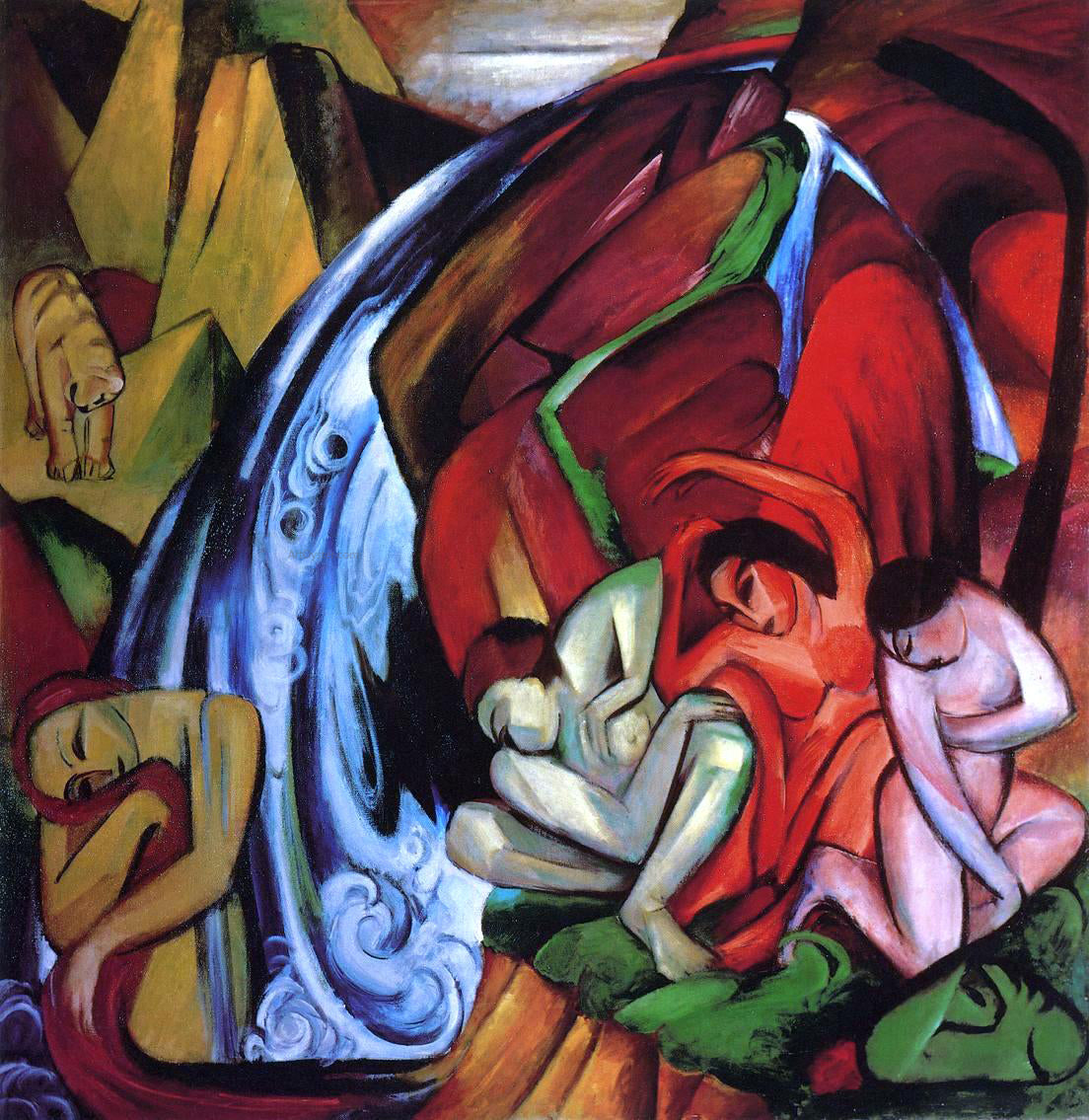 Franz Marc The Waterfall - Hand Painted Oil Painting