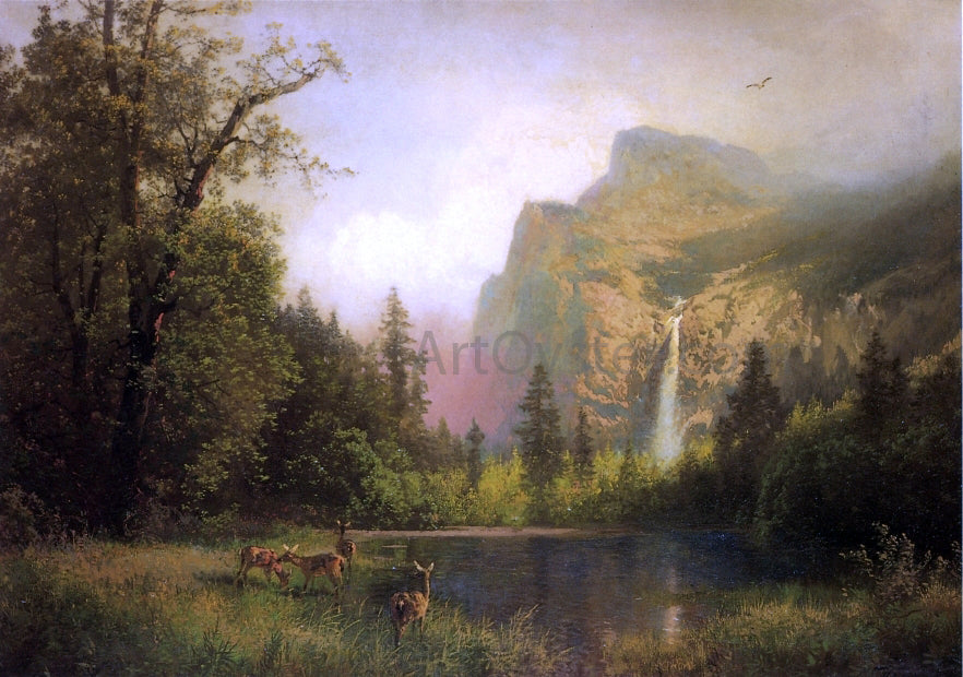 Herman Herzog The Waterfall - Hand Painted Oil Painting