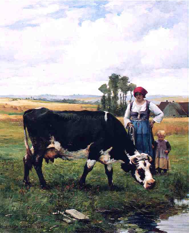 Julien Dupre The Watering Hole - Hand Painted Oil Painting