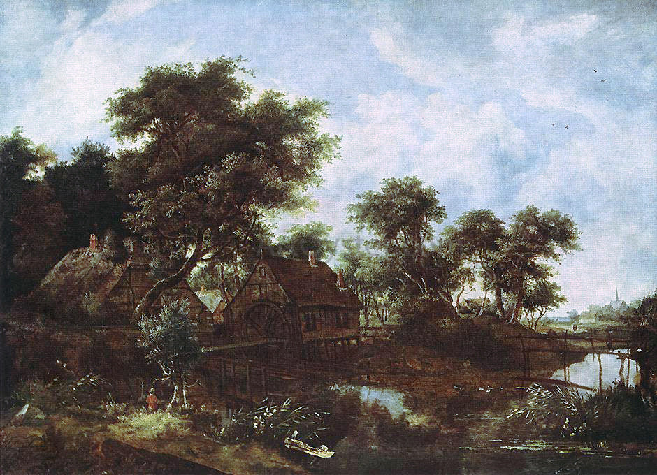 Meindert Hobbema The Watermill - Hand Painted Oil Painting