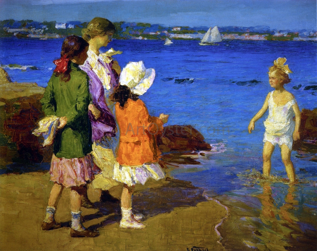 Edward Potthast The Water's Fine - Hand Painted Oil Painting