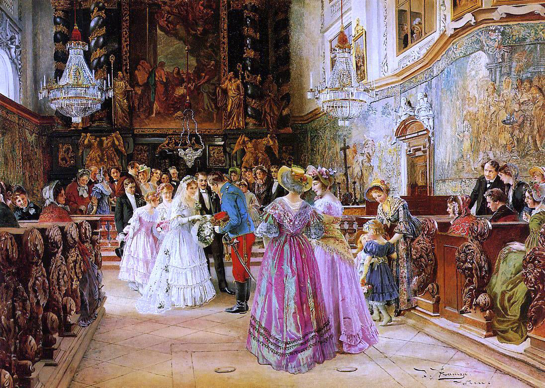 Johann Hamza The Wedding - Hand Painted Oil Painting