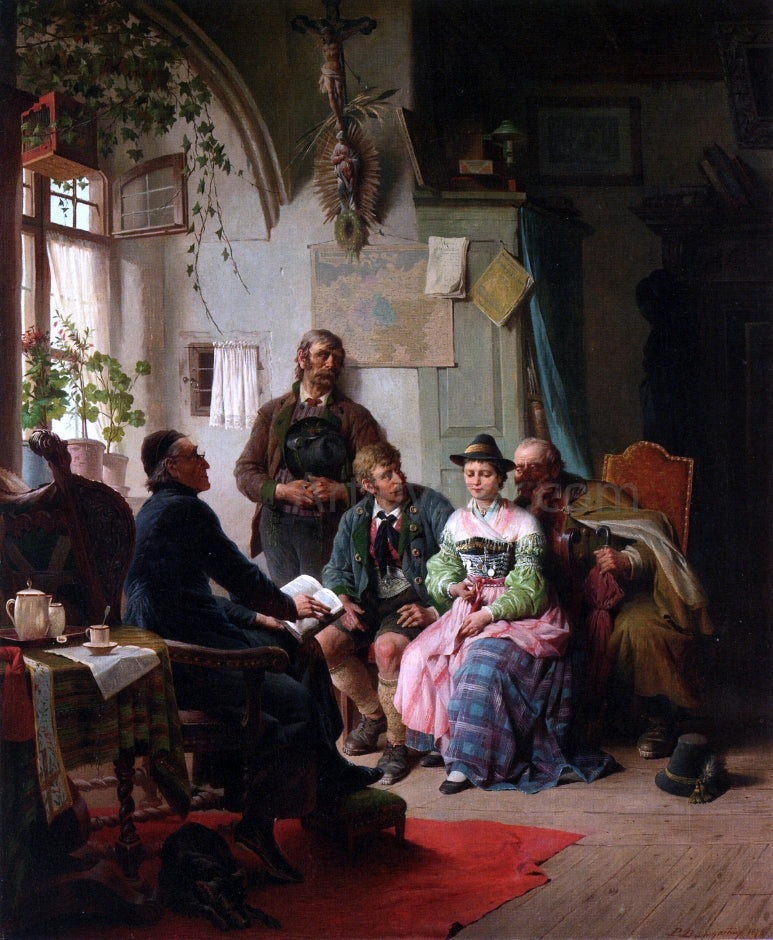 Peter Baumgartner The Wedding Contract - Hand Painted Oil Painting