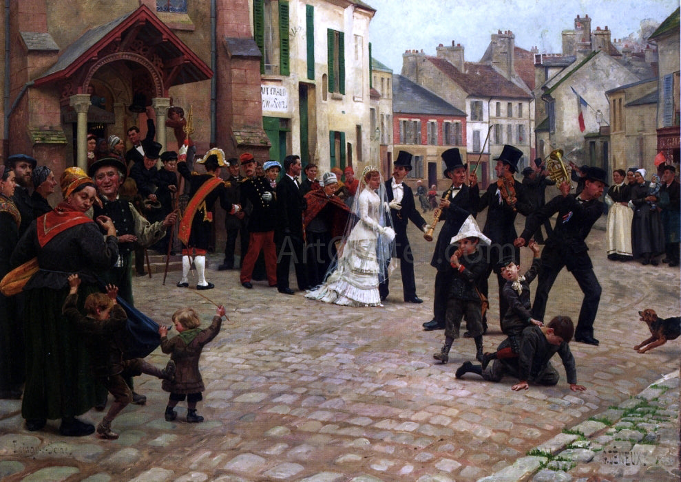 Gabriel-Charles Deneux The Wedding Procession, Epinnay-sur-Seine - Hand Painted Oil Painting
