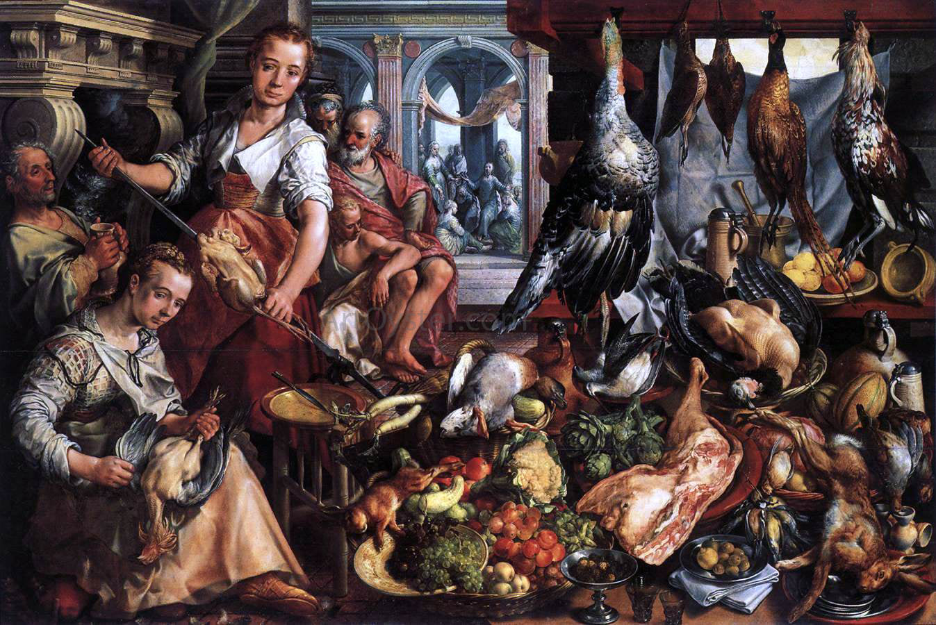  Joachim Beuckelaer The Well-Stocked Kitchen - Hand Painted Oil Painting