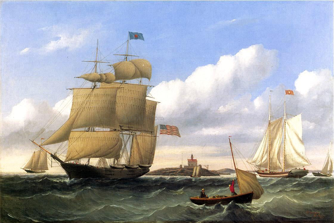 William Bradford The Whaleship "Emma C. Jones" off Round Hills, New Bedford - Hand Painted Oil Painting