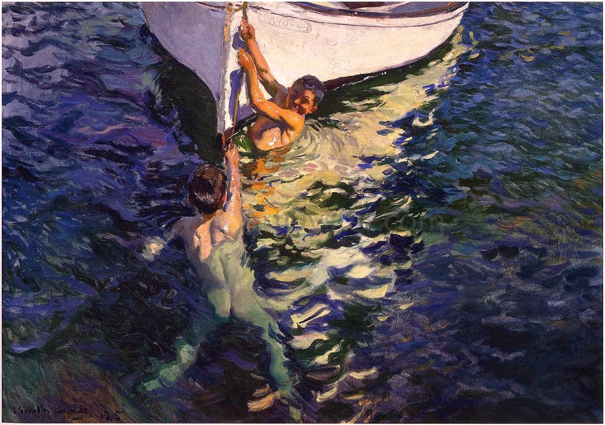 Joaquin Sorolla Y Bastida The White Boat, Javea - Hand Painted Oil Painting