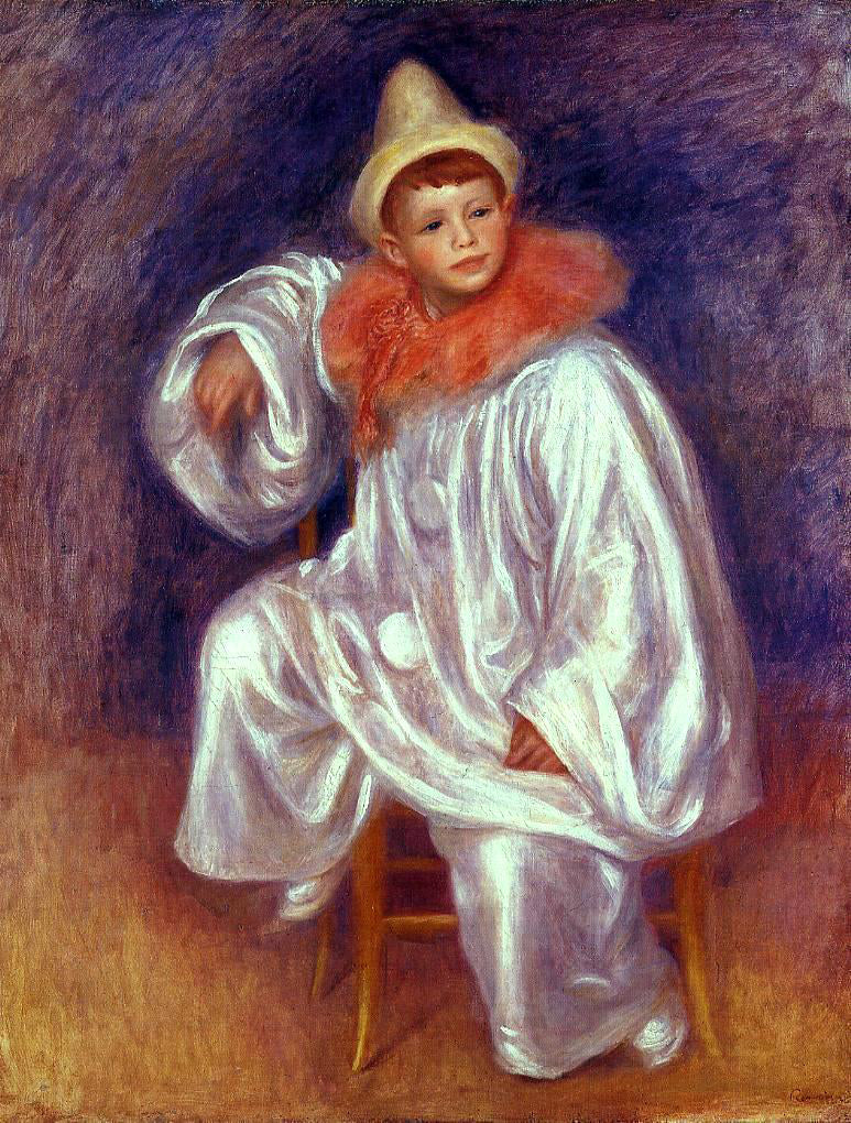 Pierre Auguste Renoir The White Pierrot (Jean Renoir) - Hand Painted Oil Painting