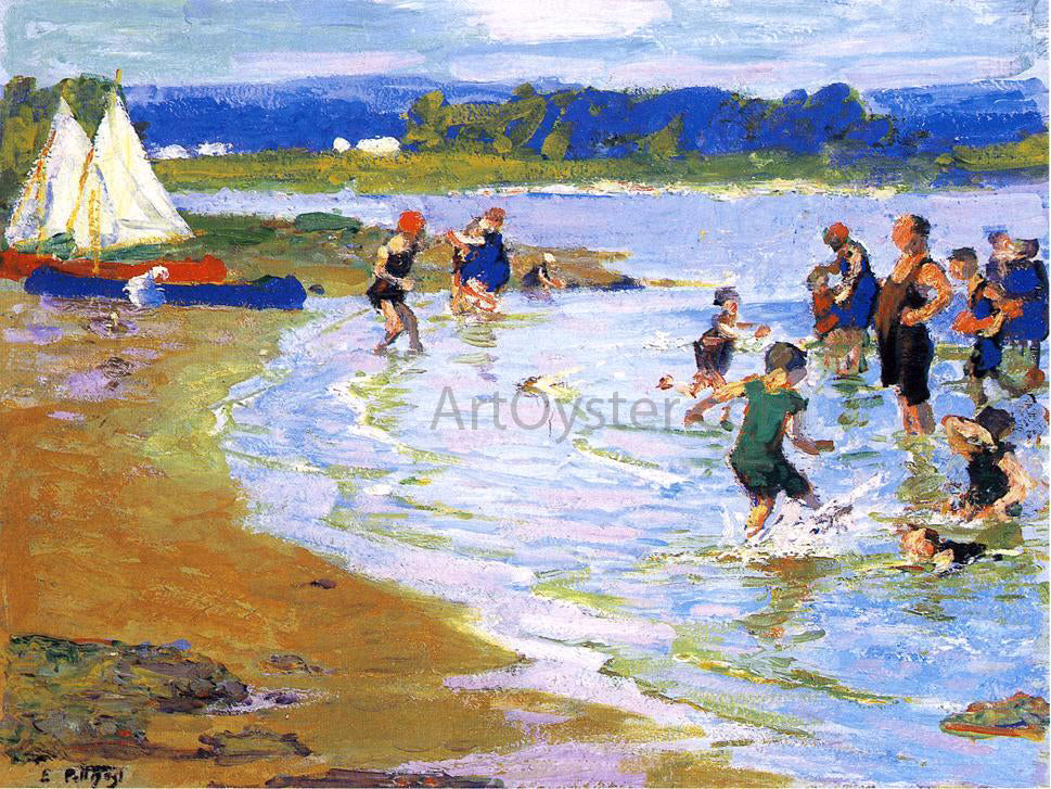 Edward Potthast The White Sails - Hand Painted Oil Painting